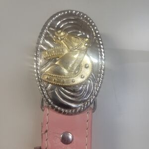 Girls leather belt with buckle